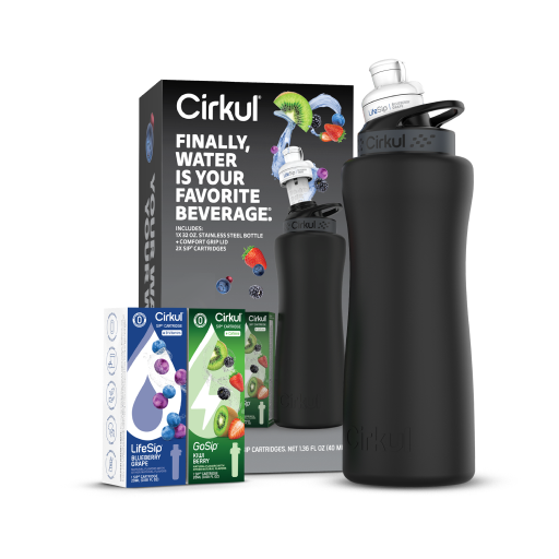 32oz. Matte Black Stainless Steel Bottle Starter Kit B1